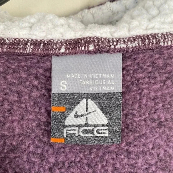 Nike ACG, Sherpa Hooded V-neck Sweatshirt, Purple - Picture 6 of 7